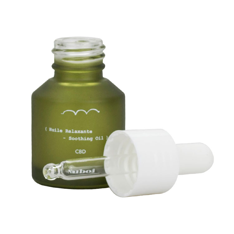 luxury cosmetic packaging olive green frosted glass dropper bottle 15ml 30ml essential oil glass bottle with white dropper cap