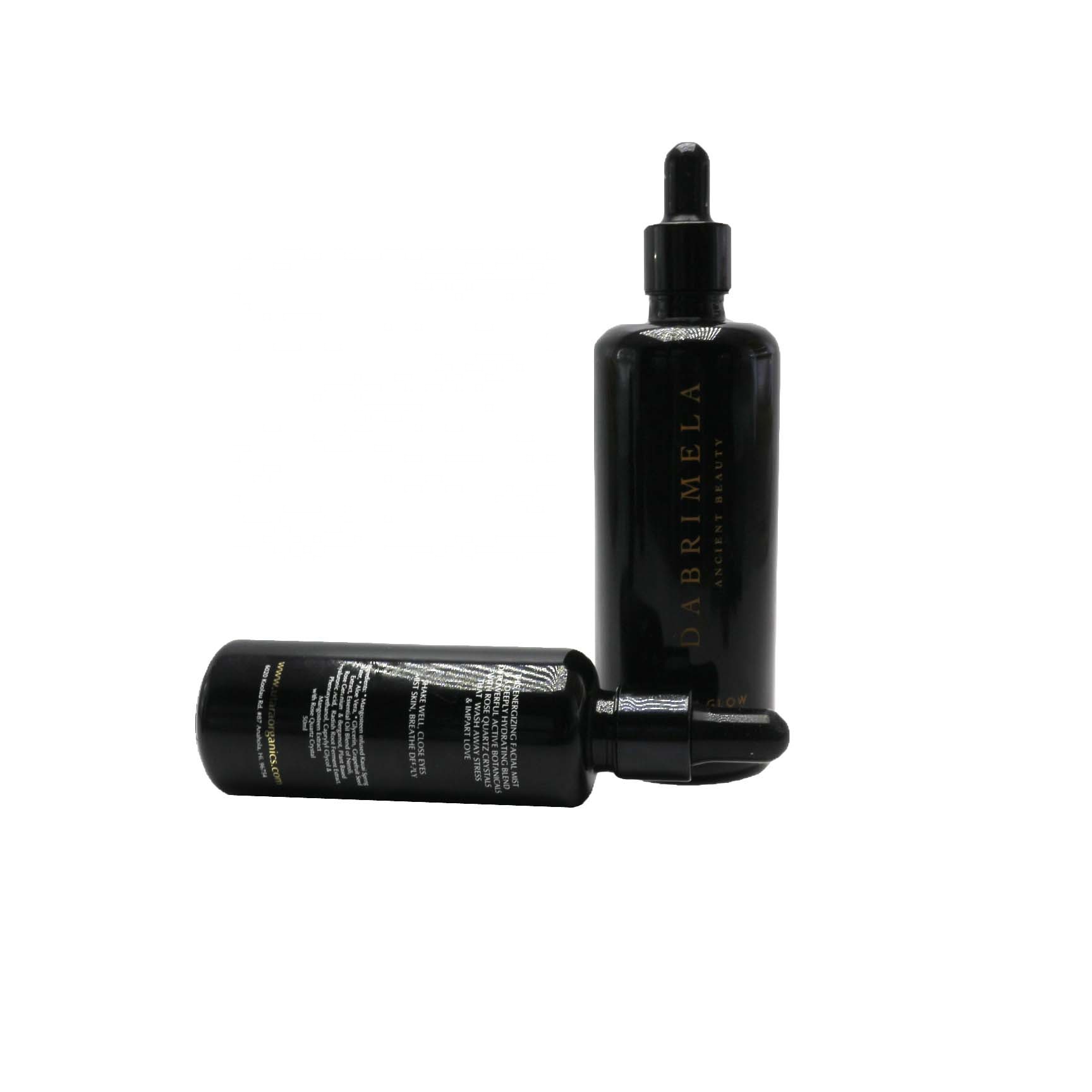 luxury cosmetic packaging uv black glass bottle with dropper VJ-CC250