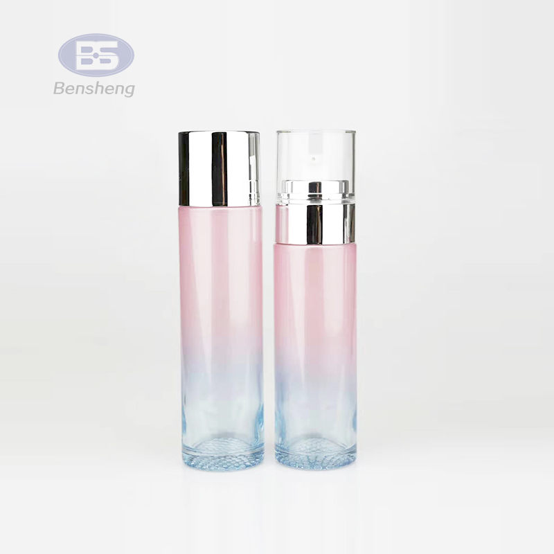 luxury cosmetic packaging white eco airless refillable skincare 50ml press pump jar glass bottles