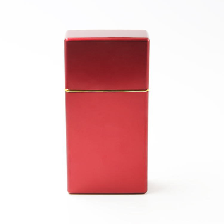luxury cosmetic square red empty perfume atomizer bottle aluminum cap 30ml