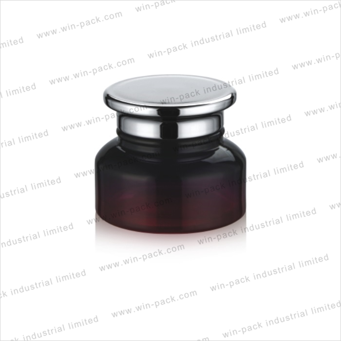 luxury cosmetics empty clear glass body cream jar with gold cap 50g