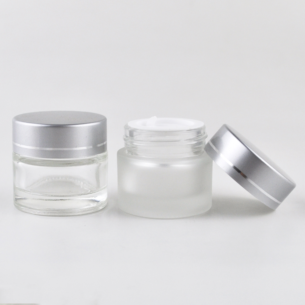 luxury cream cosmetics packaging lip balm jar cosmetics containers 10g clear glass jar with plastic cap