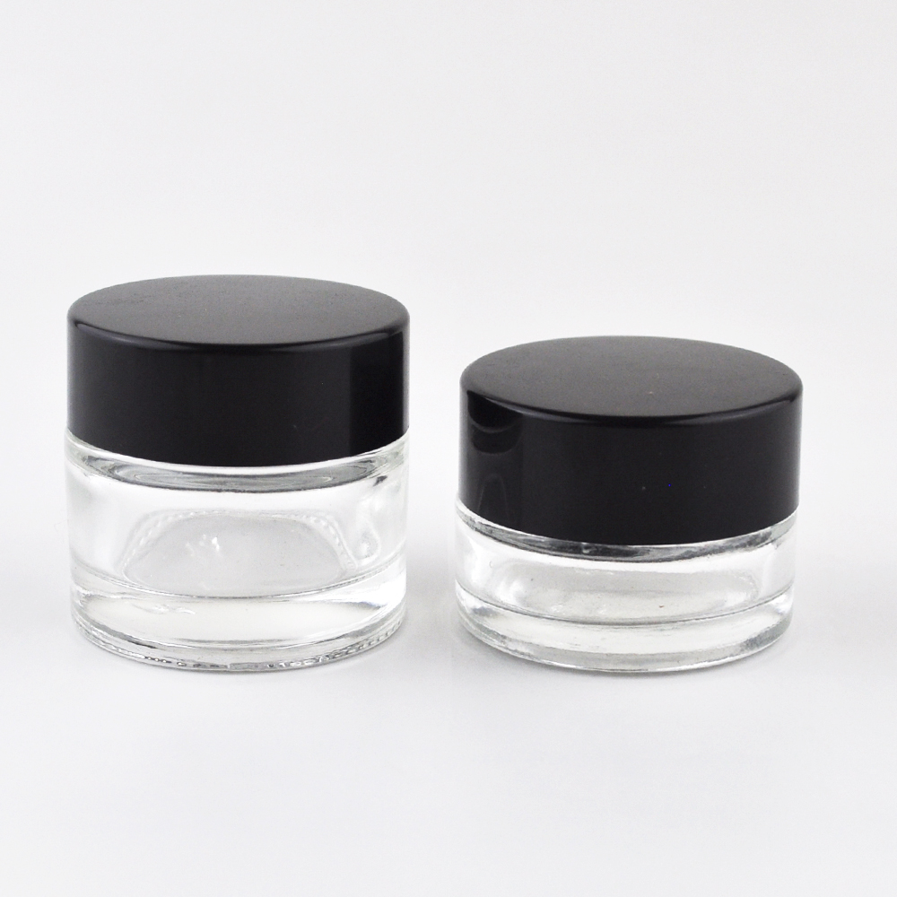 luxury cream cosmetics packaging lip balm jar cosmetics containers 10g clear glass jar with plastic cap