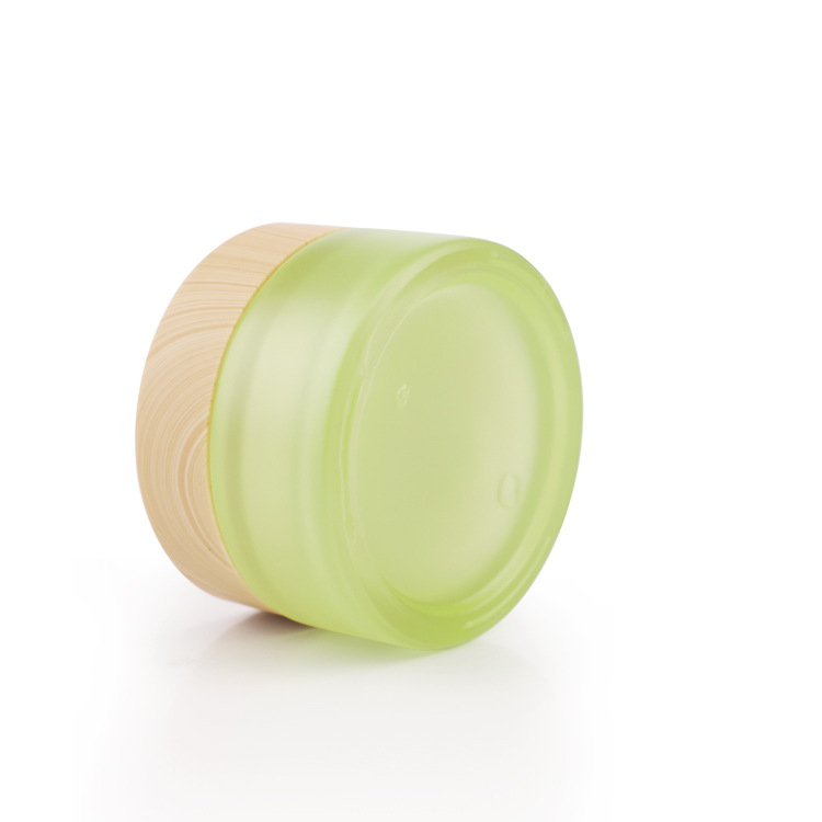 luxury cream jar 5g 15g 30g 50g 100g frosted cosmetic jars glass jars with wooden caps engraving bamboo lid