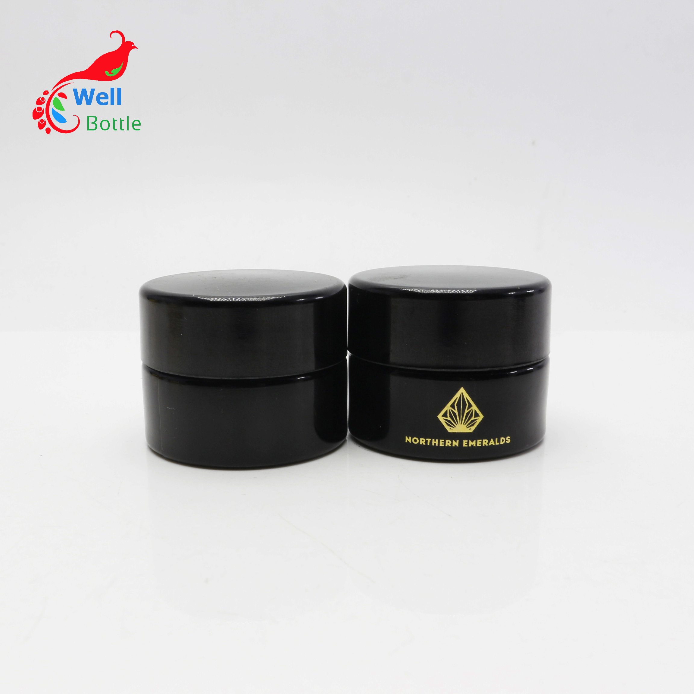 luxury cream jar uv black violet glass pot 5g jars Anti-UV containers  DV297E