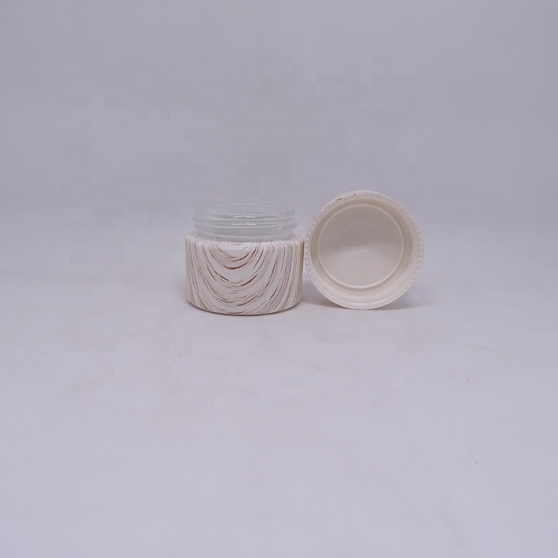 luxury custom 20g 30g 50g 100g empty transfer printing glass cosmetic jars recycled containers for skincare