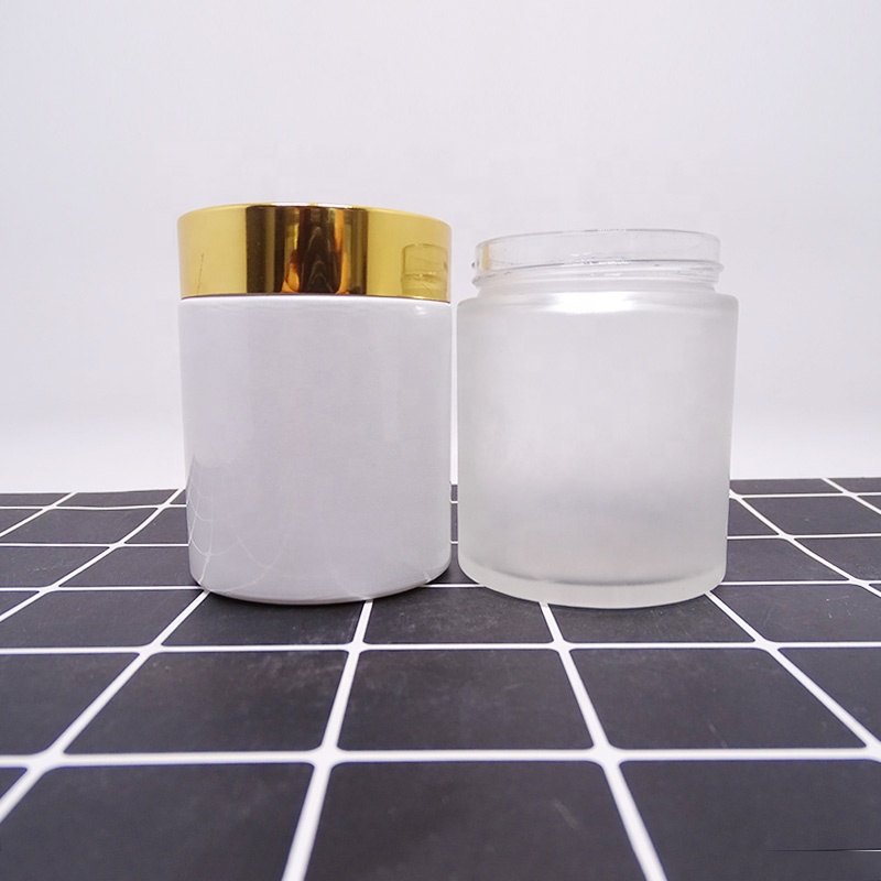 luxury custom 50ml 60ml 100ml empty white purple black cosmetic face cream glass jars