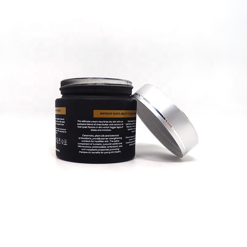 luxury custom 50ml 60ml 100ml empty white purple black cosmetic face cream glass jars