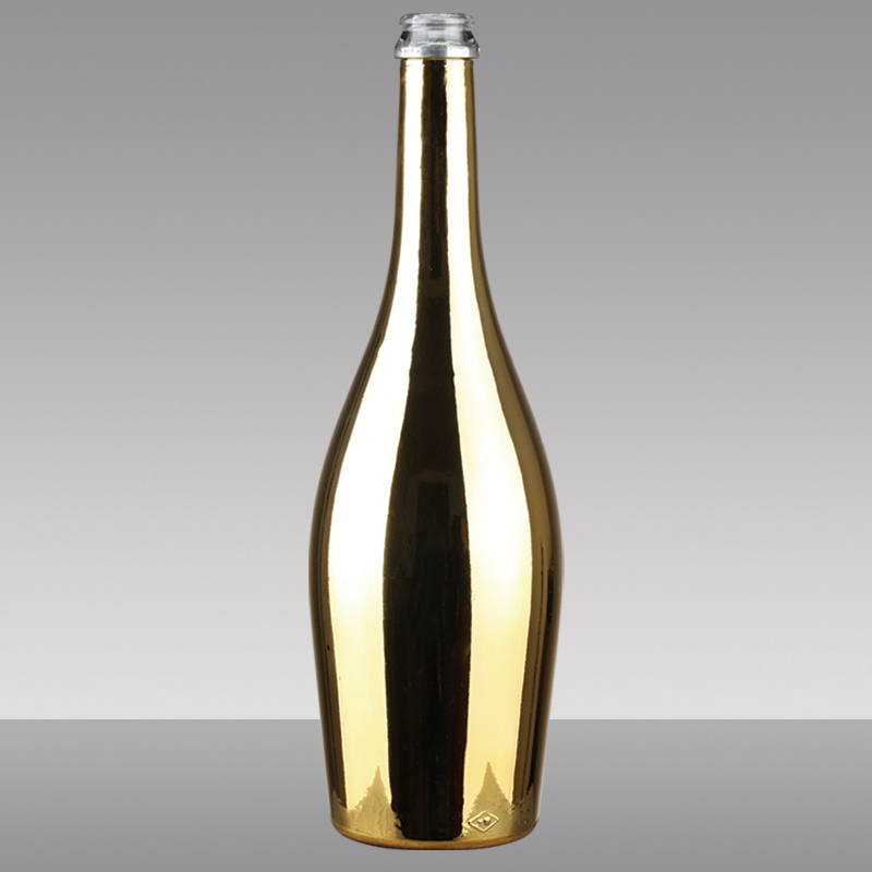 luxury custom electroplated gold champagne bottle 750ml