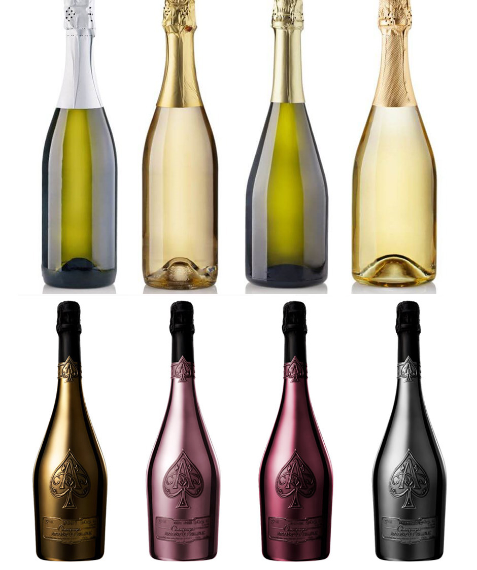 luxury custom electroplated gold champagne bottle 750ml