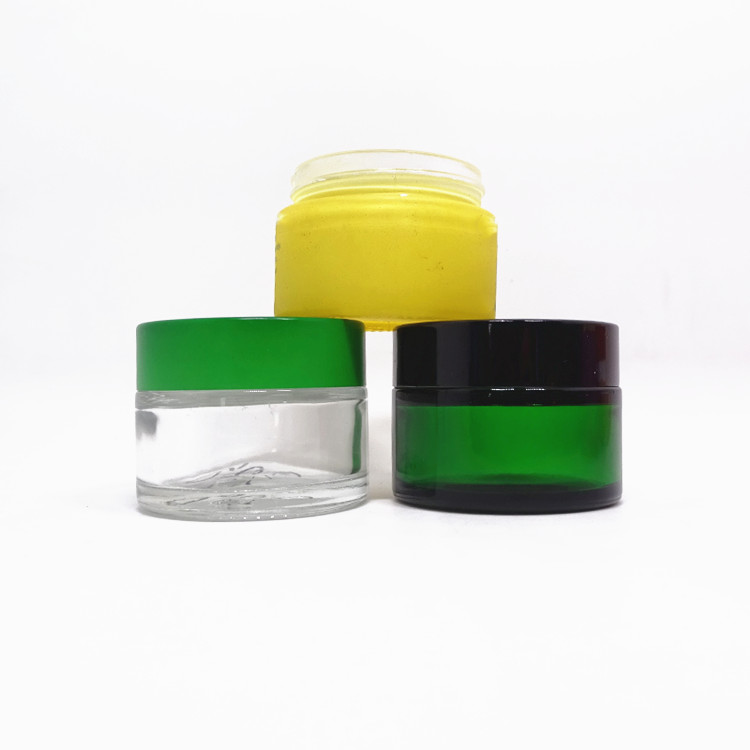 luxury cylinder mini capacity 15g cream glass jar with lids customized accept