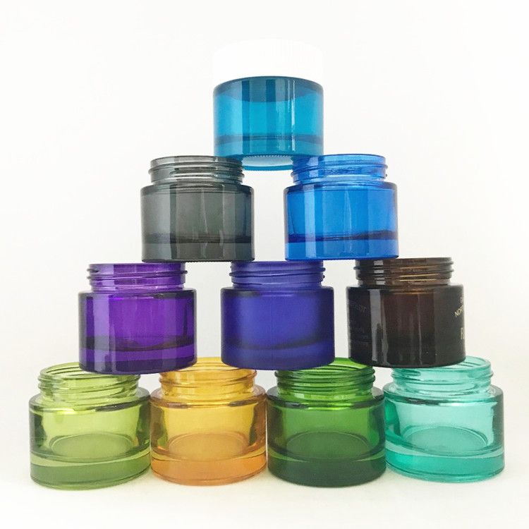 luxury cylinder mini capacity 15g cream glass jar with lids customized accept