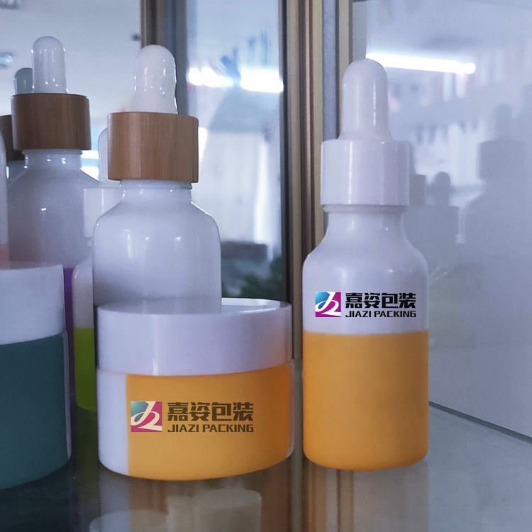 luxury cylinder white opal cream cosmetic white porcelain jar