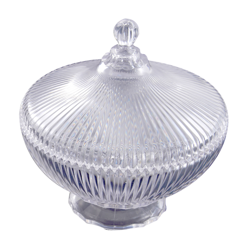 luxury diamond shaped wedding Round sugar acrylic pot box  plastic candy jar with lids