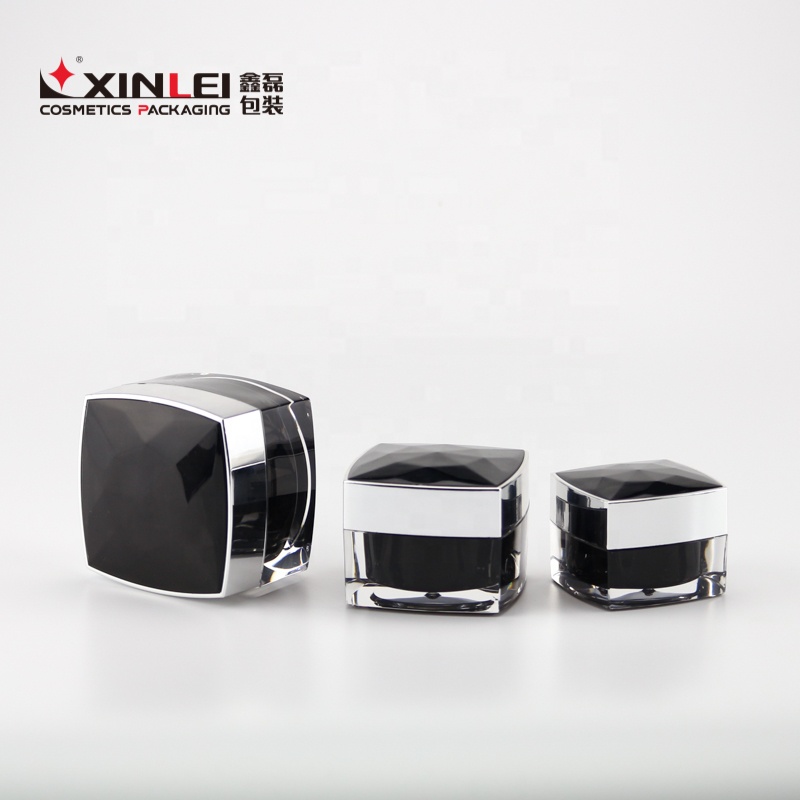 luxury diamonds cap square acrylic jar 30ml
