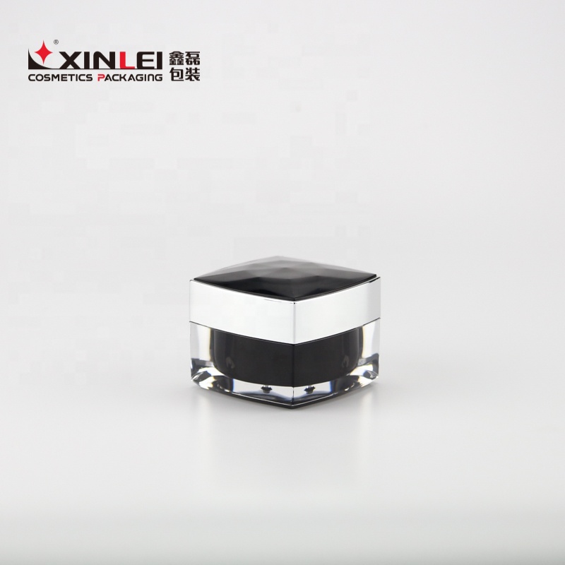 luxury diamonds cap square acrylic jar 30ml