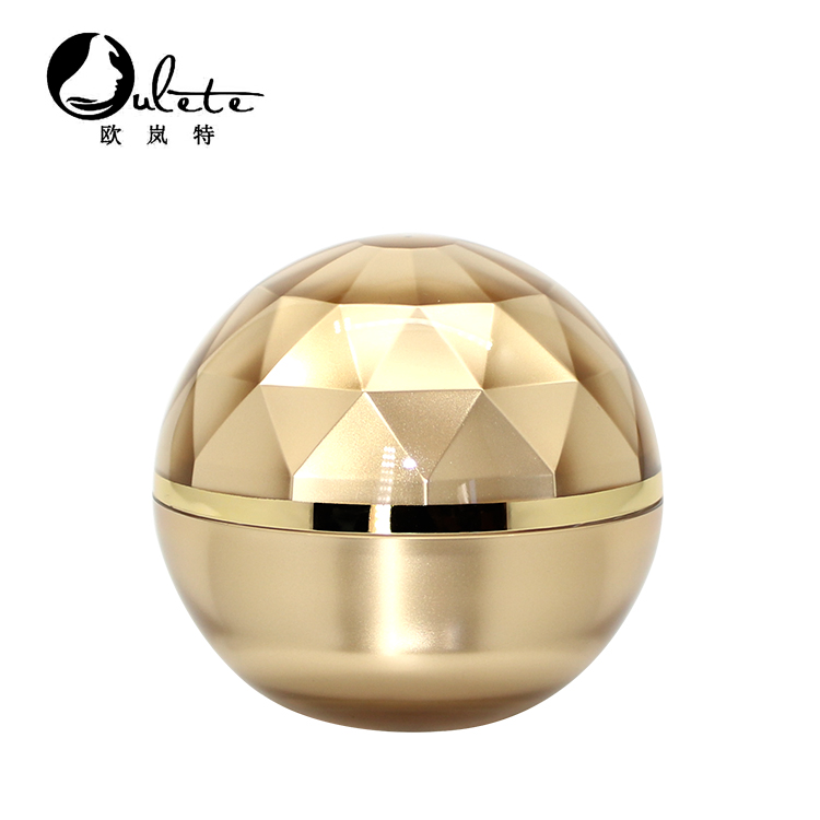 luxury double wall 30g 50g acrylic cosmetic ball shape cream jars