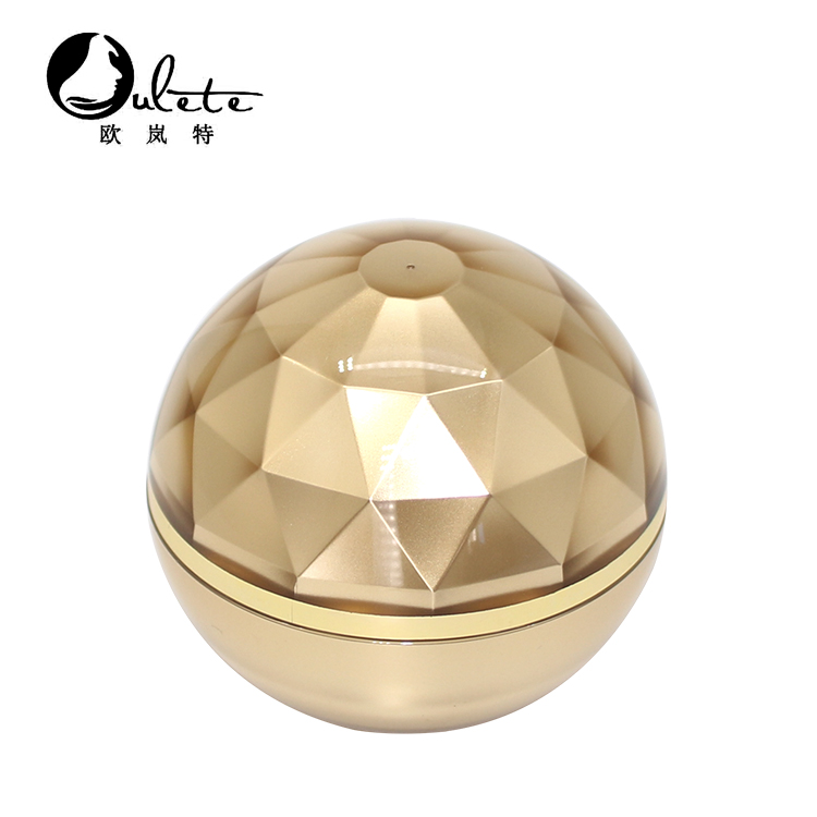 luxury double wall 30g 50g acrylic cosmetic ball shape cream jars