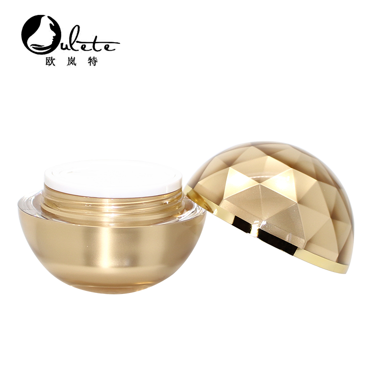 luxury double wall 30g 50g acrylic cosmetic ball shape cream jars