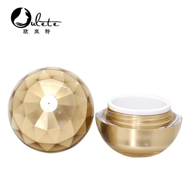luxury double wall 30g 50g acrylic cosmetic ball shape cream jars