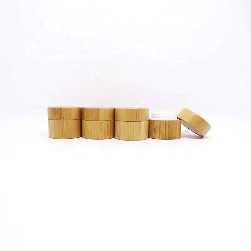 luxury eco friendly 50ml 100ml 200ml 250ml empty cosmetic bamboo jar wooden container with pp inner