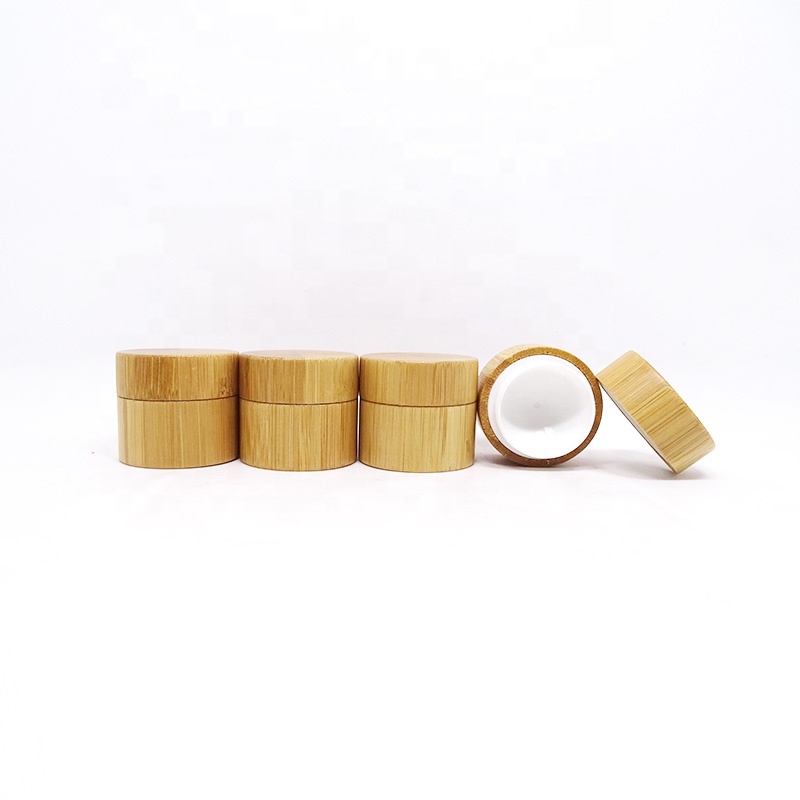 luxury eco friendly 50ml 100ml 200ml 250ml empty cosmetic bamboo jar wooden container with pp inner