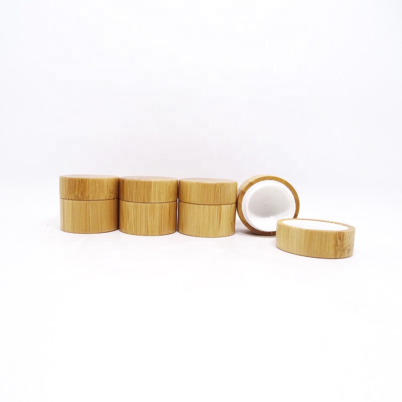 luxury eco friendly 50ml 100ml 200ml 250ml empty cosmetic bamboo jar wooden container with pp inner