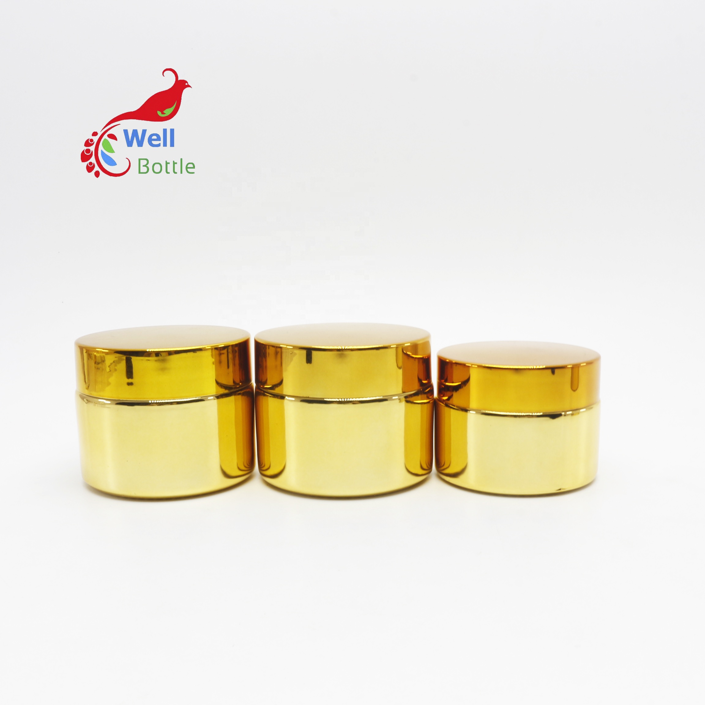 luxury electroplated silver gold glass candle cream cosmetic jar container with lid wholesale GJ-10B