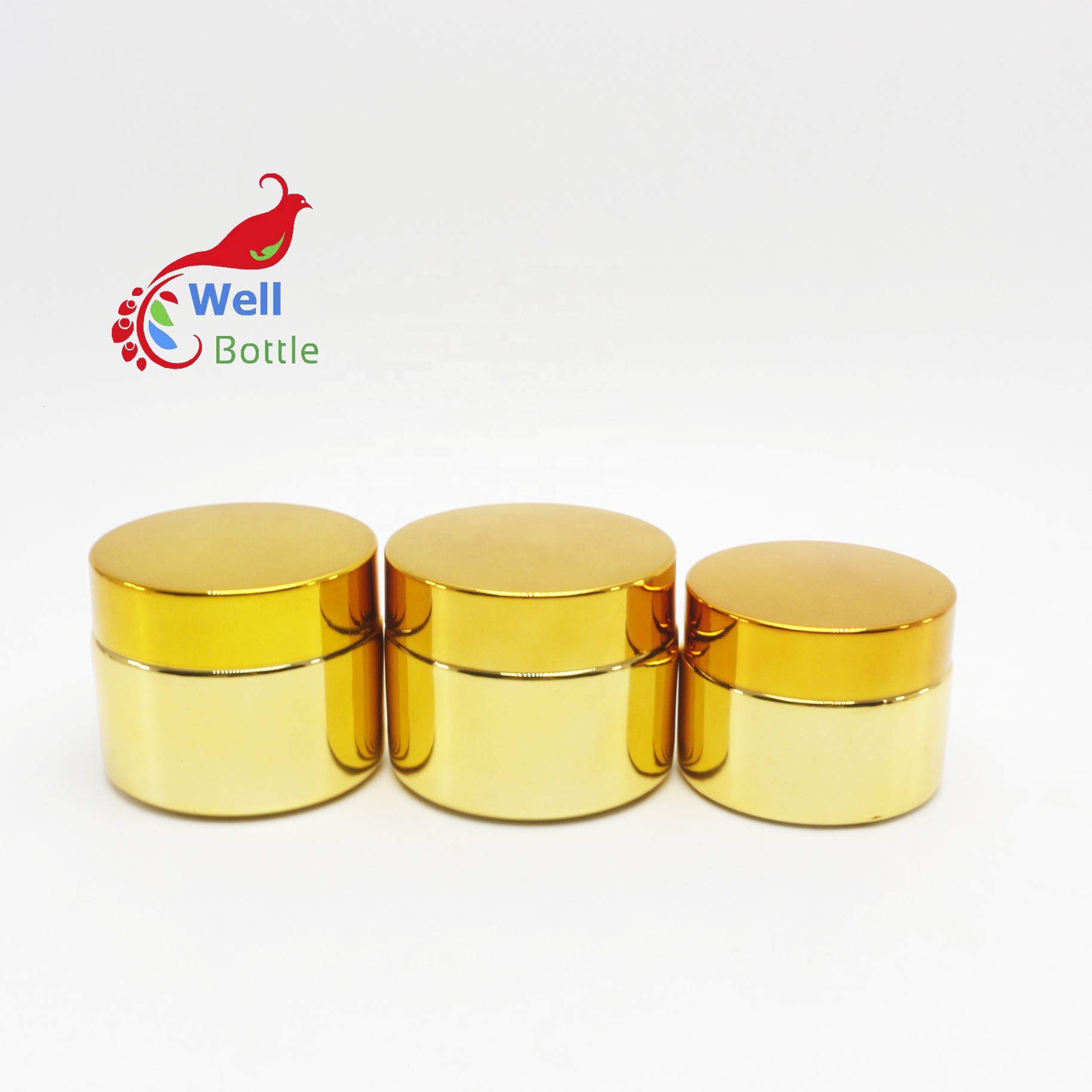 luxury electroplated silver gold glass candle cream cosmetic jar container with lid wholesale GJ-10B