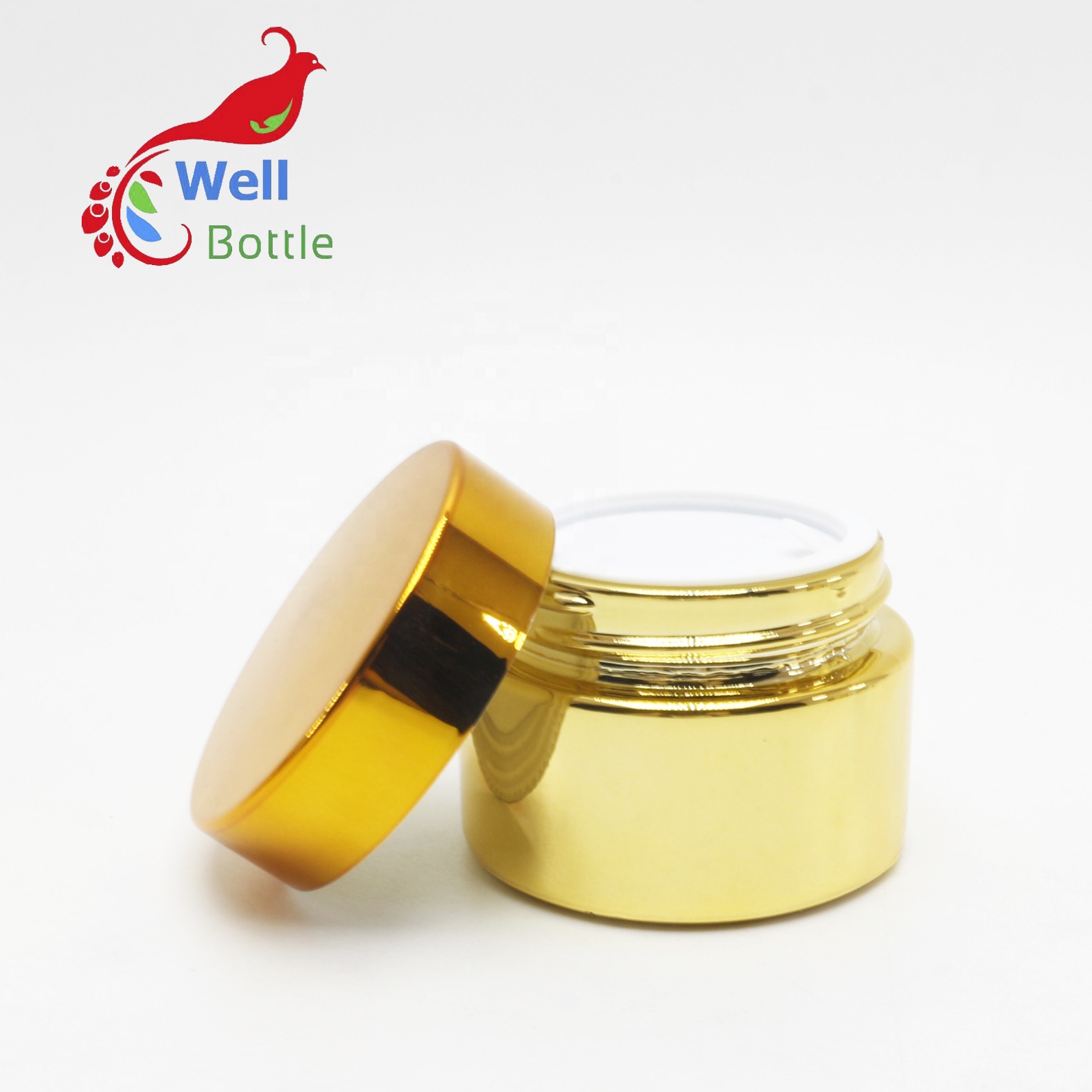 luxury electroplated silver gold glass candle cream cosmetic jar container with lid wholesale GJ-10B