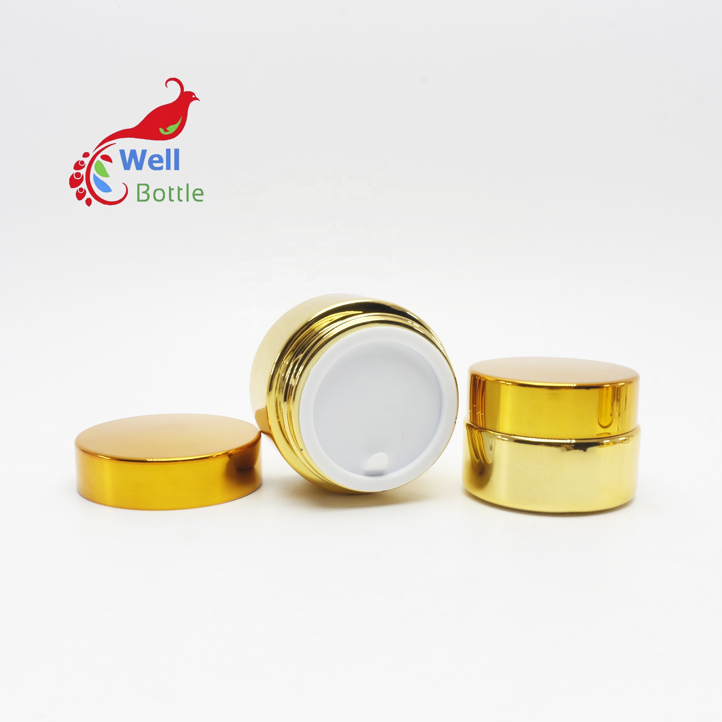 luxury electroplated silver gold glass candle cream cosmetic jar container with lid wholesale GJ-10B