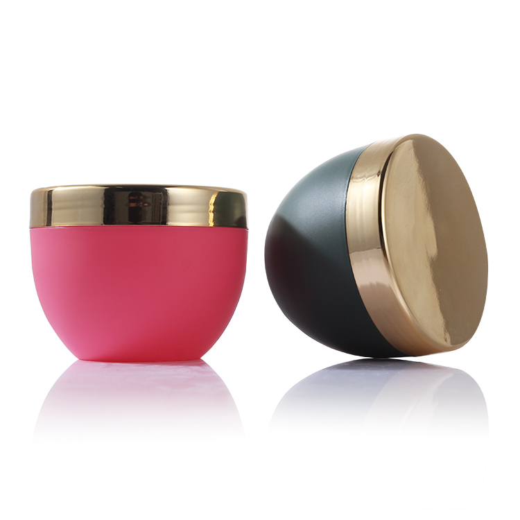 luxury empty 8oz matte pink cosmetic jars with golden cap