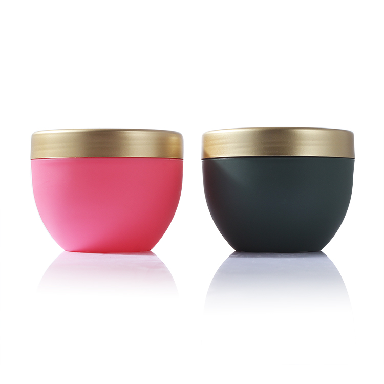 luxury empty 8oz matte pink cosmetic jars with golden cap