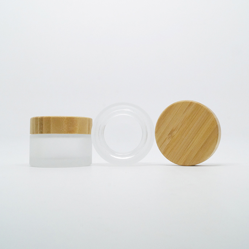 luxury empty bamboo bottles and glass cosmetic jars container for cosmetics with PP inner 15g 30g 50g 80g 100g 200g