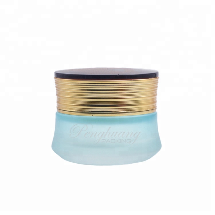 luxury empty cosmetics packaging frosted glass jar 30ml for face cream  guangzhou supplier