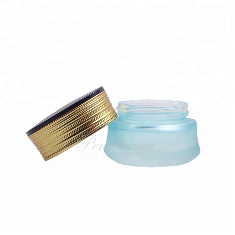luxury empty cosmetics packaging frosted glass jar 30ml for face cream guangzhou supplier