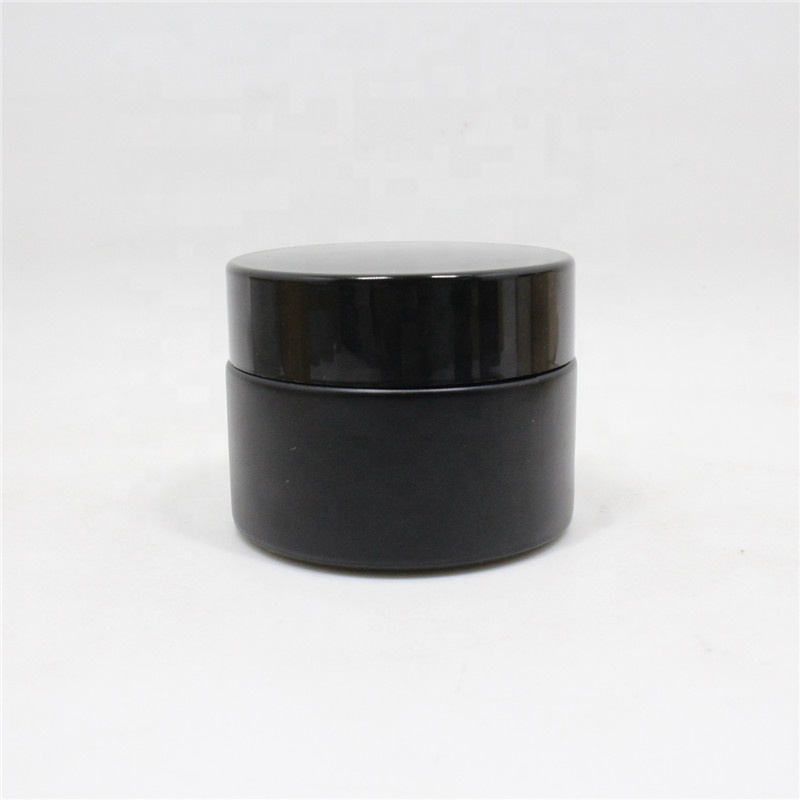 luxury empty face cream glass clear dark bamboo jar cream for eye cream