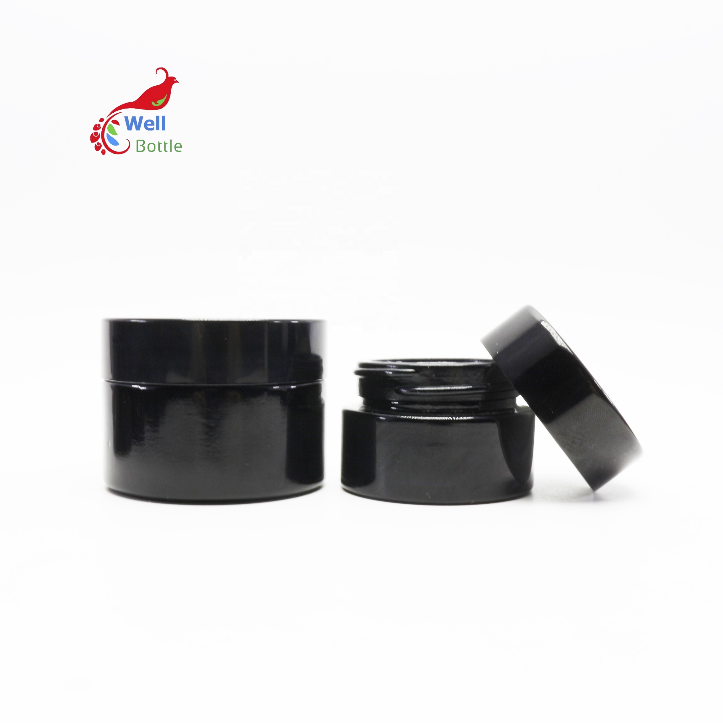 luxury eye cream 15ml 1/2oz black uv high quality dark violet glass jar container VJ-45B