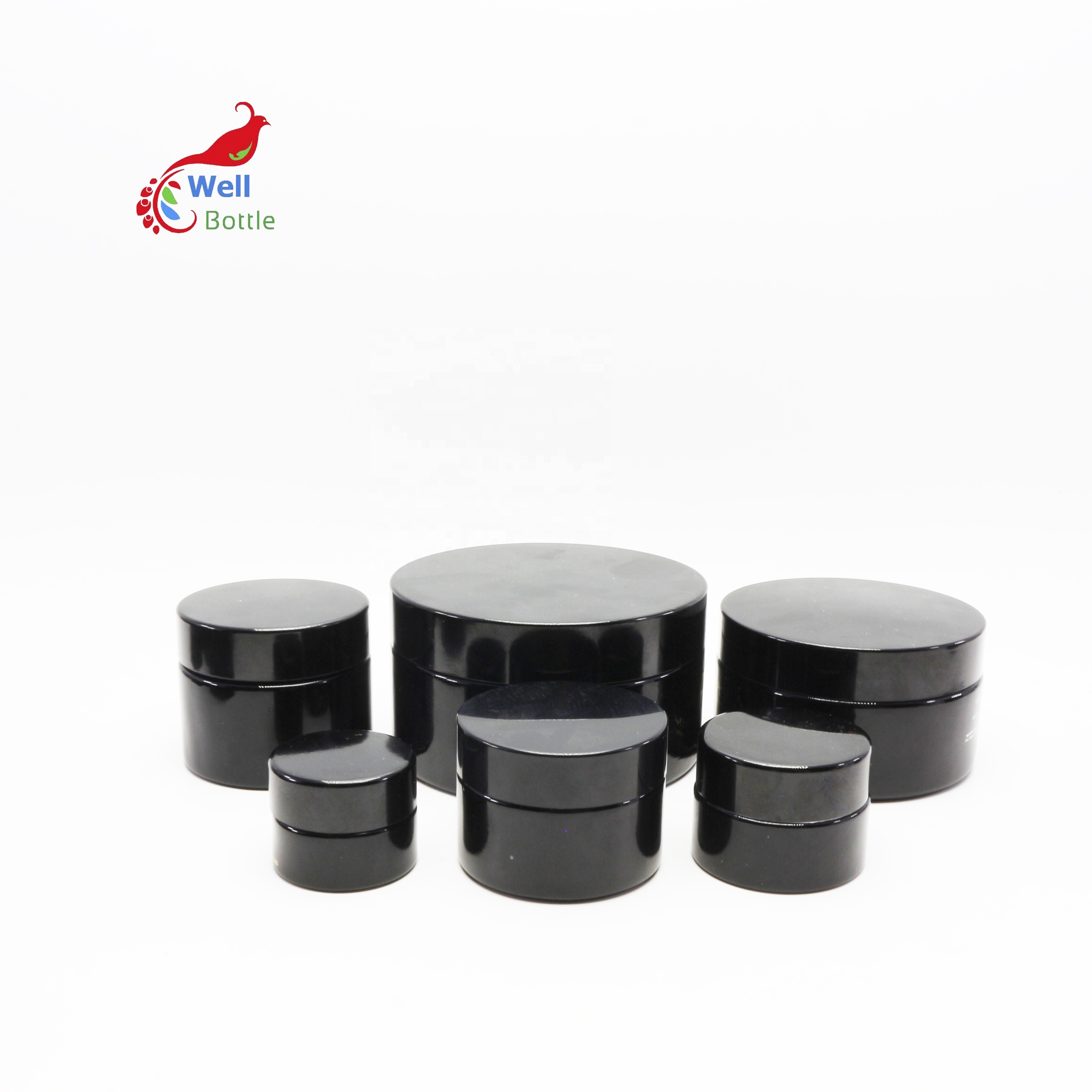 luxury eye cream 15ml 1/2oz black uv high quality dark violet glass jar container VJ-45B