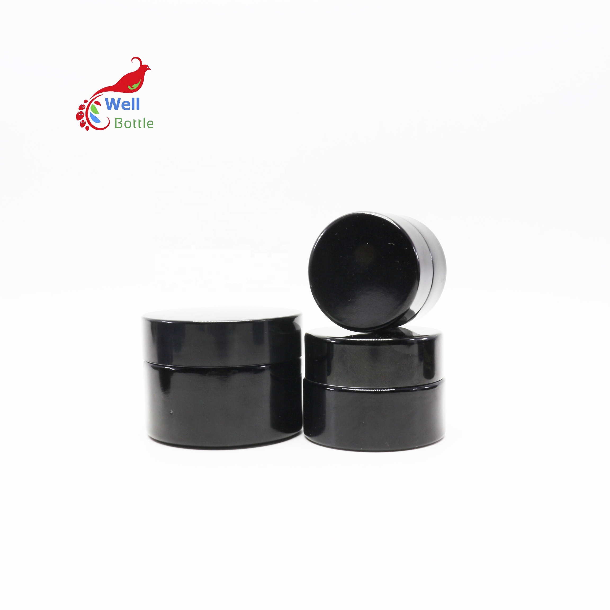 luxury eye cream 15ml 1/2oz black uv high quality dark violet glass jar container VJ-45B