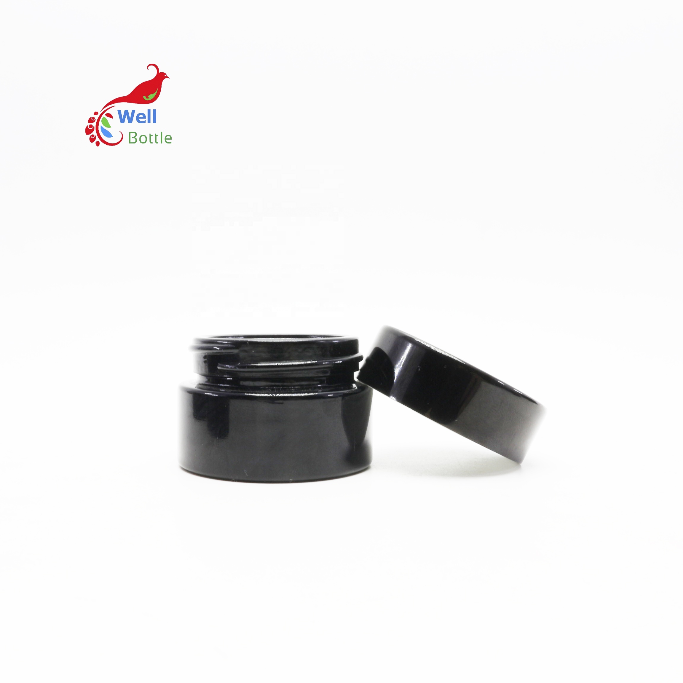 luxury eye cream 15ml 1/2oz black uv high quality dark violet glass jar container VJ-45B