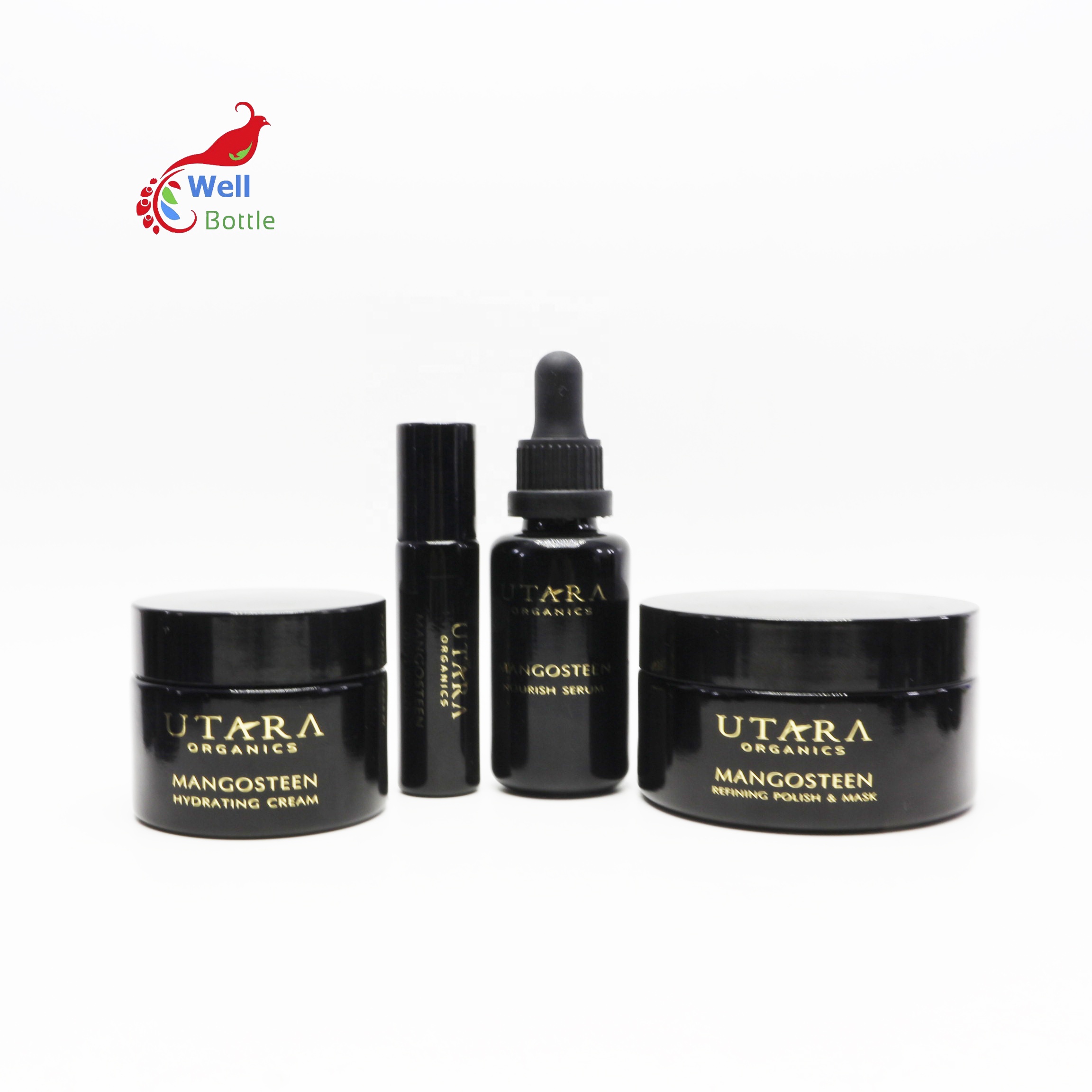 luxury eye cream 15ml 1/2oz black uv high quality dark violet glass jar container VJ-45B