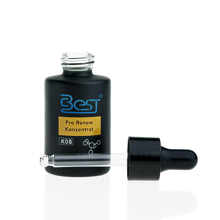luxury flat shoulder 20ml 30ml 40ml 50ml 60ml 80ml 100ml 120ml matte black CBD Hemp herbal extracts serum glass bottle