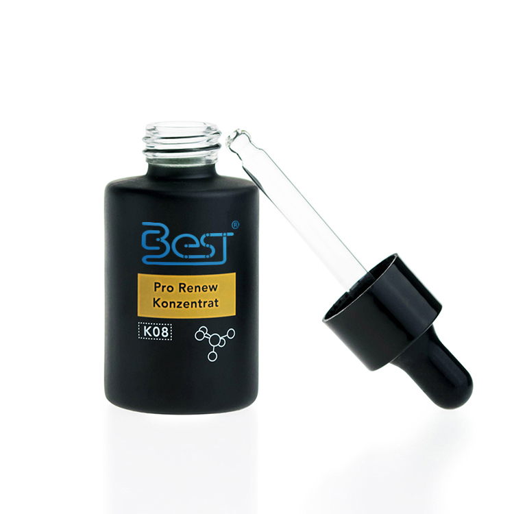 luxury flat shoulder 20ml 30ml 40ml 50ml 60ml 80ml 100ml 120ml matte black CBD Hemp herbal extracts serum glass bottle