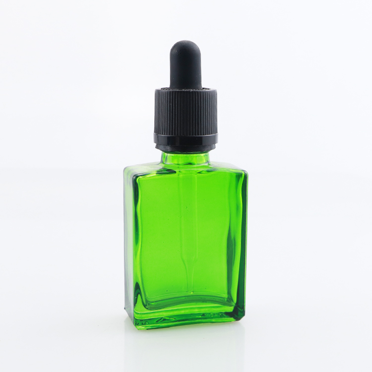 luxury flat square glass dropper bottle glass essential oil bottle 15ml 30ml 50ml 100ml for cosmetic perfume e liquid