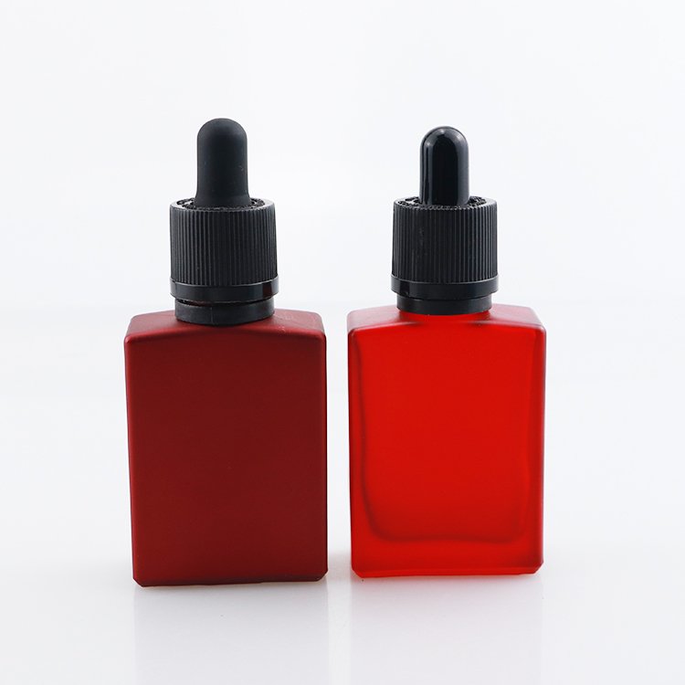 luxury flat square glass dropper bottle glass essential oil bottle 15ml 30ml 50ml 100ml for cosmetic perfume e liquid