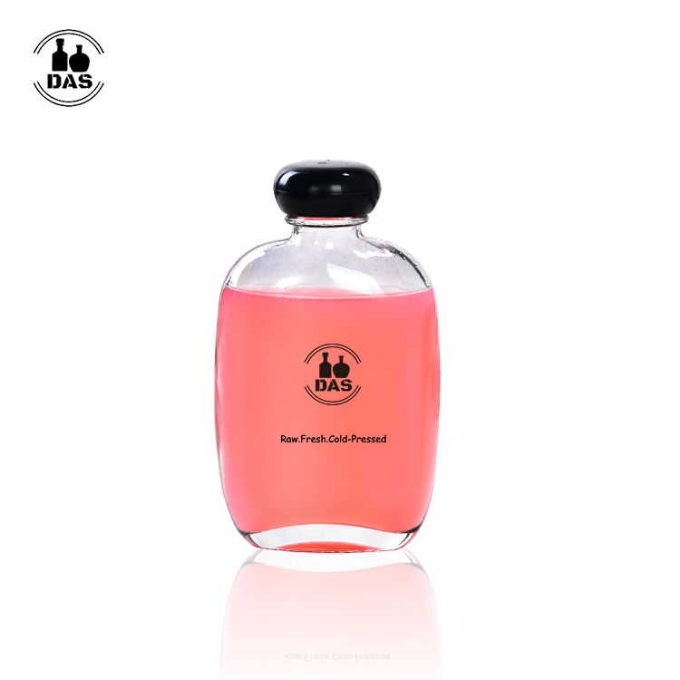 luxury flat square milk mango juice bottle 100ml glass bottle flat juice bottle