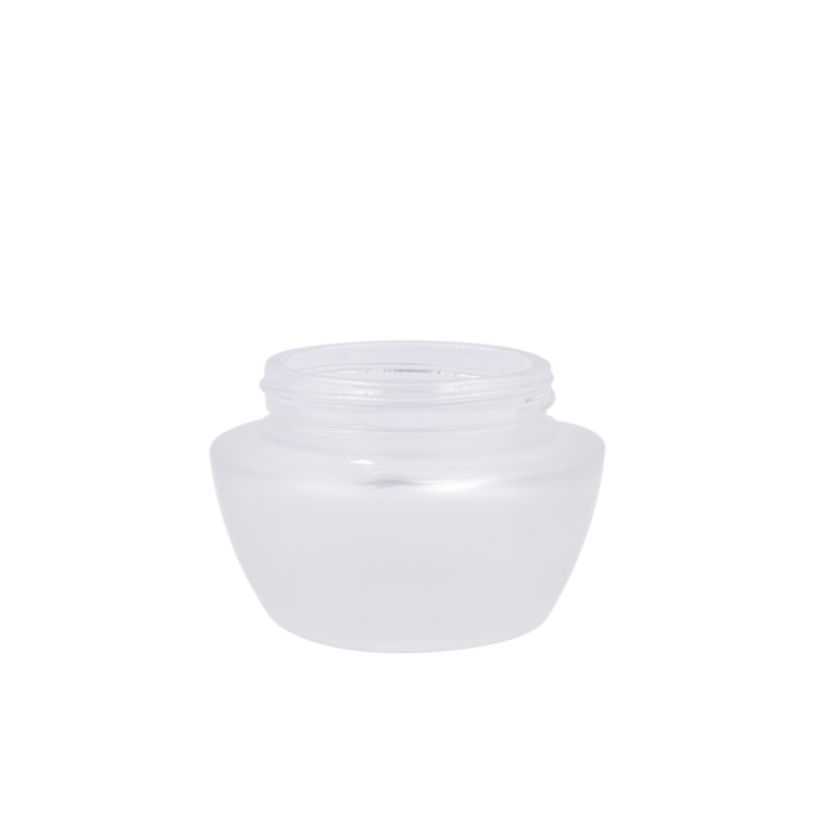 luxury frosted round glass container aluminum rose gold cap skincare eye cream lotion glass jar