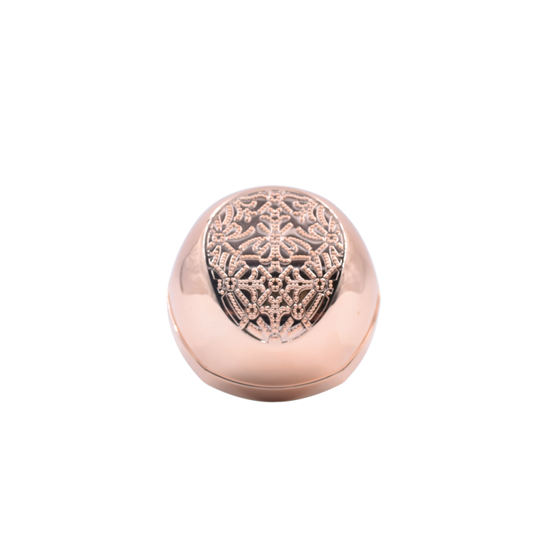 luxury frosted round glass container aluminum rose gold cap skincare eye cream lotion glass jar