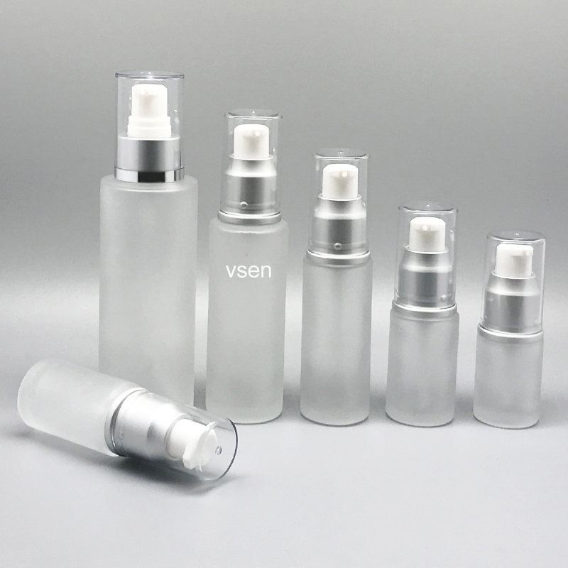 luxury glass bottle cosmetics Simple high end bottle shape cosmetic bottle 100ml 50ml 30ml vsen